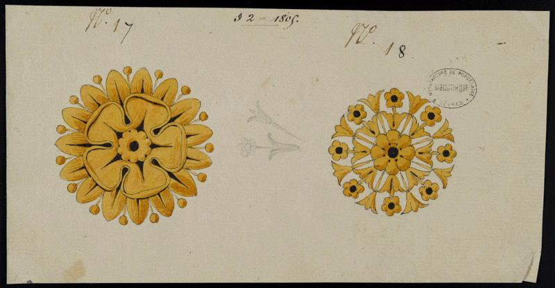 Eléments décoratifs [Rosaces], Alexandre Théodore Brongniart, 1805