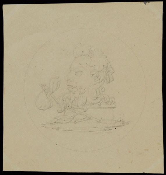 Elément décoratif [Bacchus?], Alexandre Théodore Brongniart, 1er quart 19e siècle