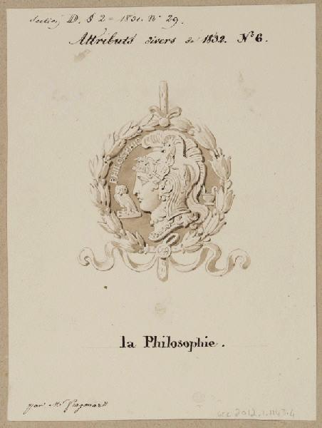 Elément décoratif [Attribut, la philosophie], Alexandre Fragonard, 1ère moitié 19e siècle