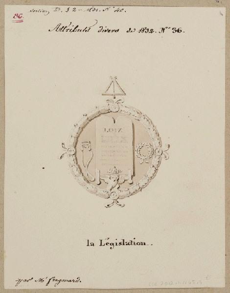 Elément décoratif [Attribut, la législation], Alexandre Fragonard, 1ère moitié 19e siècle