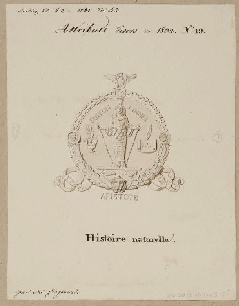 Elément décoratif [Attribut, l'histoire naturelle], Alexandre Fragonard, 1ère moitié 19e siècle