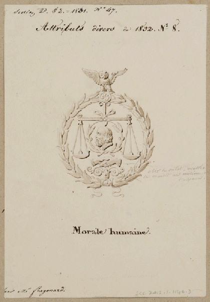 Elément décoratif [Attribut, la morale humaine], Alexandre Fragonard, 1ère moitié 19e siècle