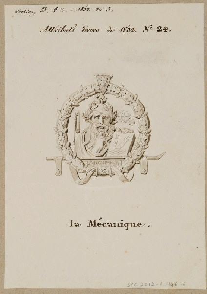Elément décoratif [Attribut, la mécanique], Alexandre Fragonard, 1ère moitié 19e siècle