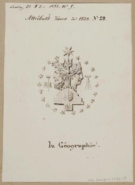 Elément décoratif [Attribut, la géographie], Alexandre Fragonard, 1ère moitié 19e siècle