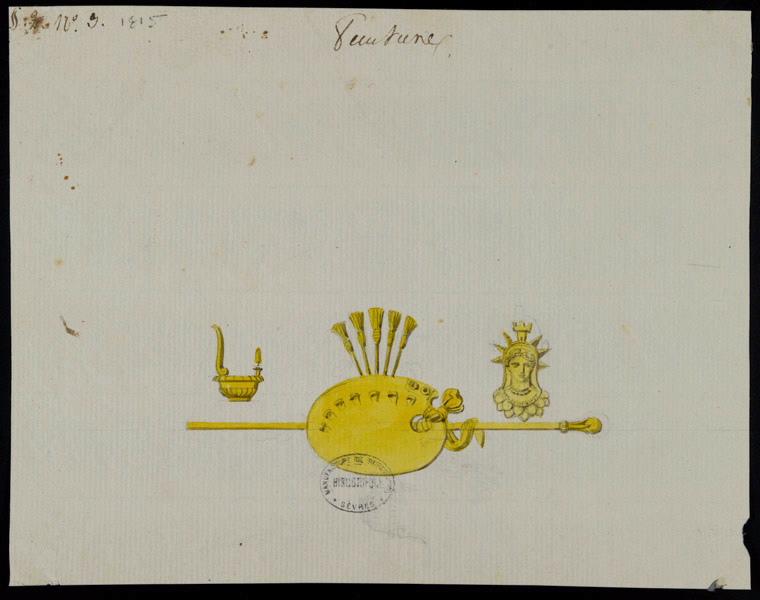 Elément décoratif [Attribut, la peinture], Alexandre Fragonard, 1ère moitié 19e siècle