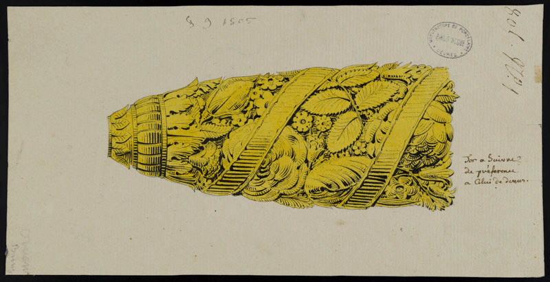 Eléments décoratifs [Ornement, frise fleurs], Alexandre Théodore Brongniart, 1805