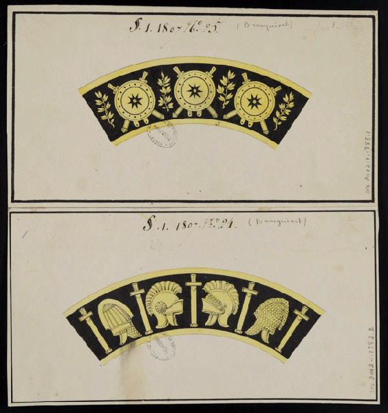 Eléments décoratifs [Frises], Alexandre Théodore Brongniart, 1er quart 19e siècle
