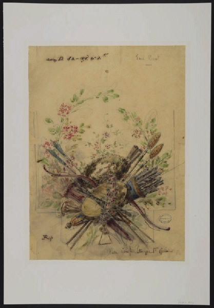 Eléments décoratifs [Trophées des 4 saisons], Émile Renard, 19e siècle