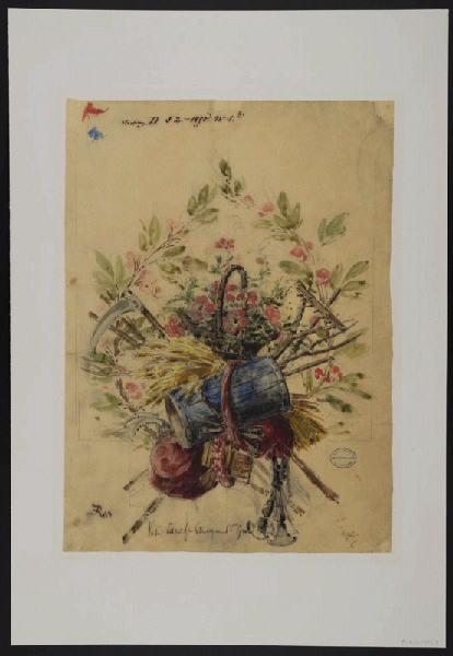 Eléments décoratifs [Trophées des 4 saisons], Émile Renard, 19e siècle