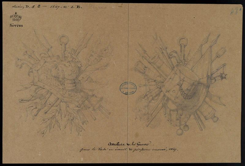 Eléments décoratifs [Attributs de la guerre], Jean-Gabriel Peyre, 1847