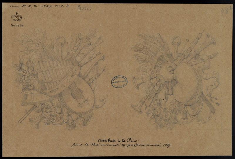 Eléments décoratifs [Attributs de la paix], Jean-Gabriel Peyre, 1847