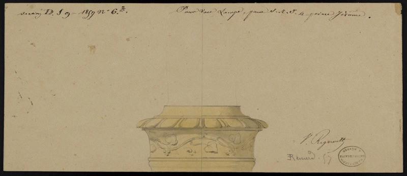Vase lampe, Émile Renard, 1857