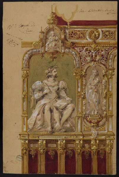 Eléments décoratifs [Vase Célébrités des 15e et 16e siècles], Alexis Etienne Julienne, 1846