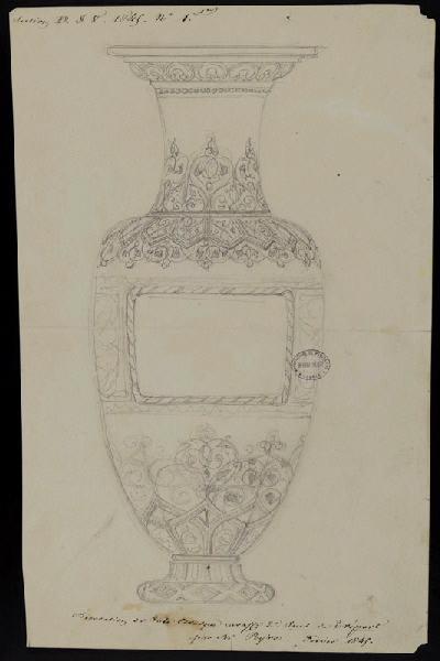 Vase étrusque carafe 2e grandeur, Jean-Gabriel Peyre, 1845