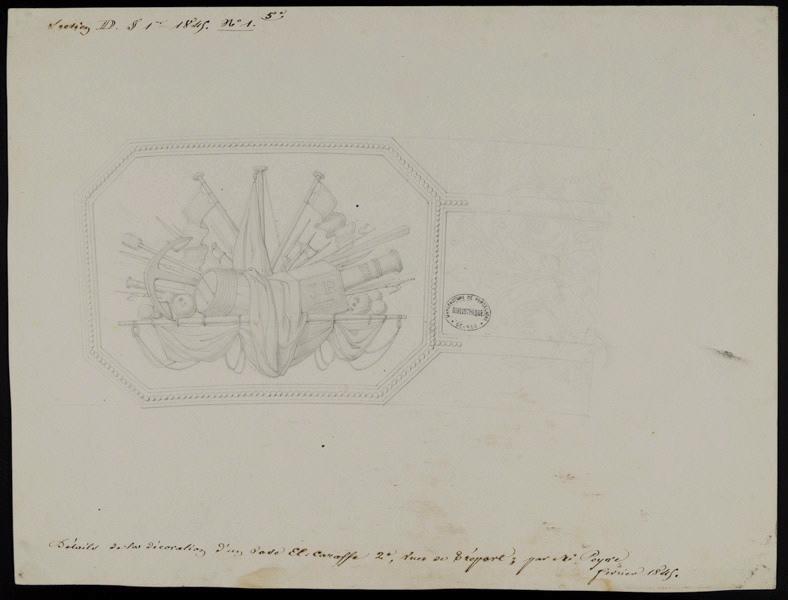 Elément décoratif [Vase étrusque carafe 2e grandeur], Jean-Gabriel Peyre, 1845
