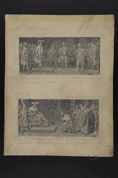Eléments décoratifs [Scènes de la vie de Louis XIV], Charles Emile Wattier, 1er quart 19e siècle
