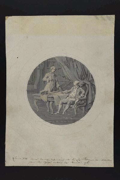 Eléments décoratifs [Scène de la vie de Louis XVI], Charles Emile Wattier, 1er quart 19e siècle