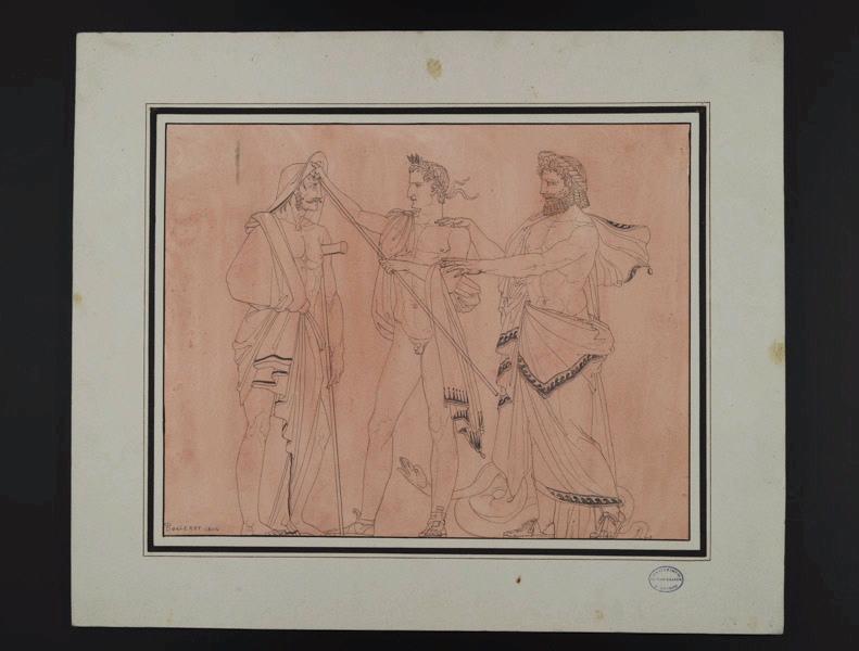 Elément décoratif [Bonaparte remet un blessé aux soins d'Esculape], Pierre Nolasque Bergeret, 1804