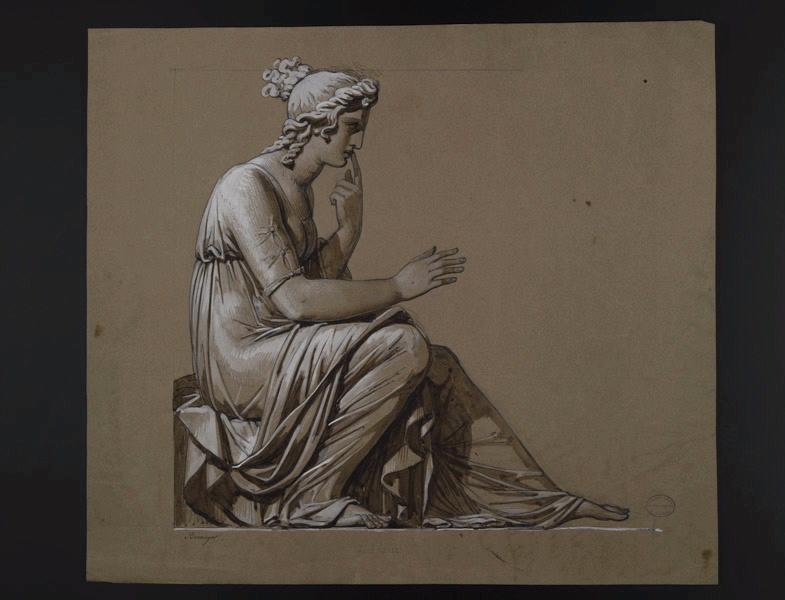 Elément décoratif [Figure allégorique du silence], Antoine Beranger, 1814
