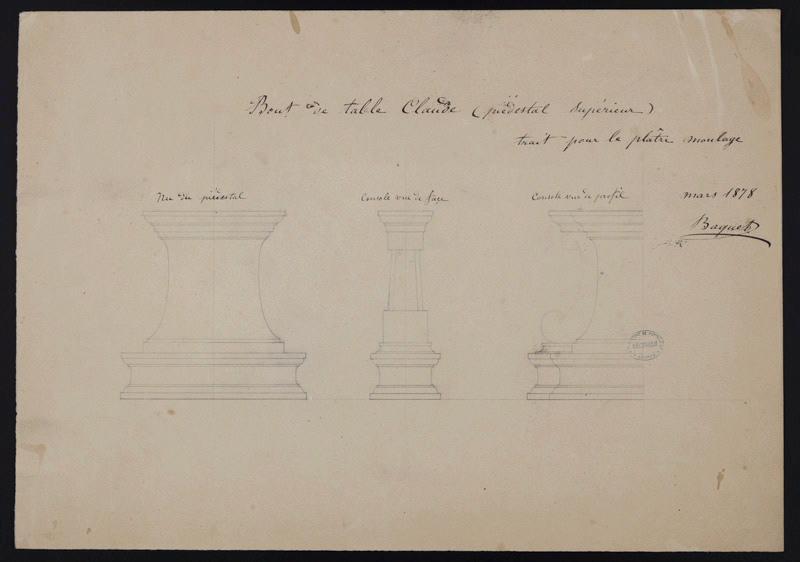 Bout de table Claude [Piedestal], Pierre Joseph Baquet, 1878
