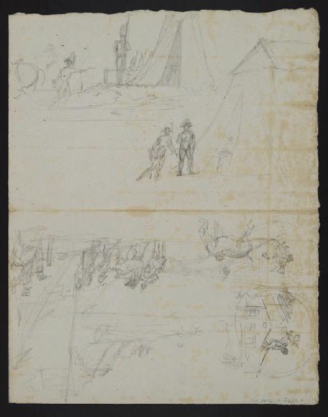 Eléments décoratifs [Bivouac du Bois de Boulogne], Jean-Charles Develly, 1ère moitié 19e siècle