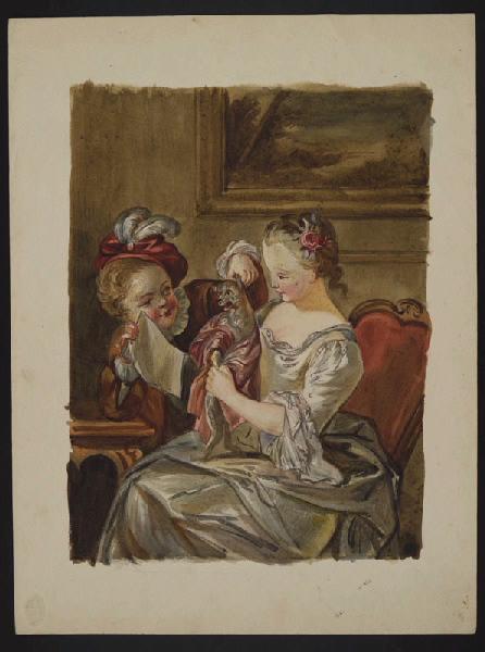 Elément décoratif [Copie d'un tableau d'Eisen père], Jean-Charles Develly, 1ère moitié 19e siècle