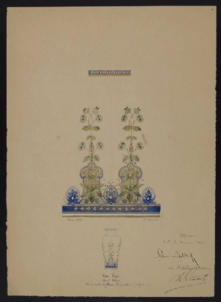 Eléments décoratifs [Vase Fizen], Horace Désiré Bieuville, 1886
