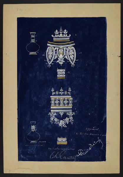 Eléments décoratifs [Vase carafe à collier], Horace Désiré Bieuville, 1886