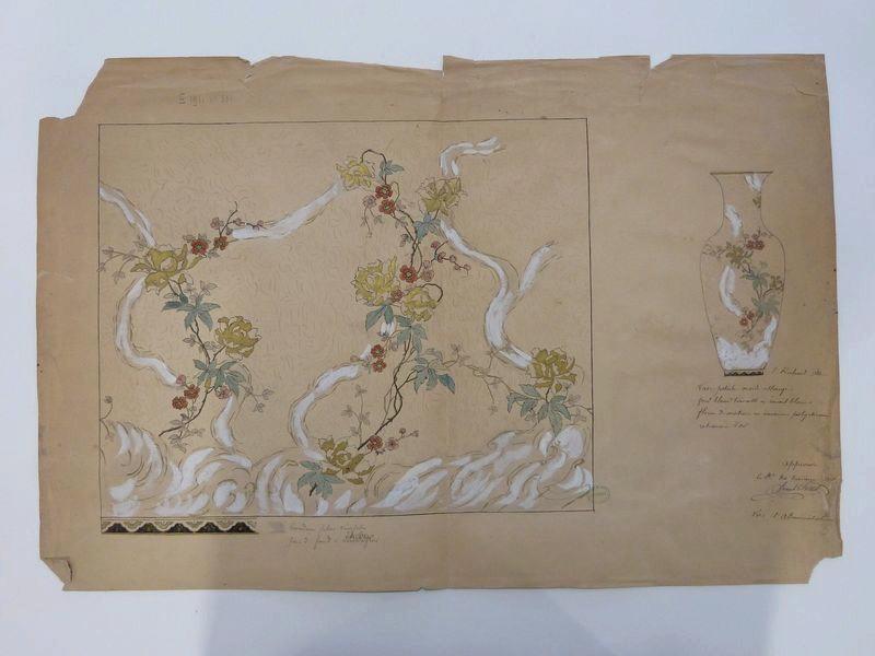 Eléments décoratifs [Vase potiche ovoïde], Horace Désiré Bieuville, 1886