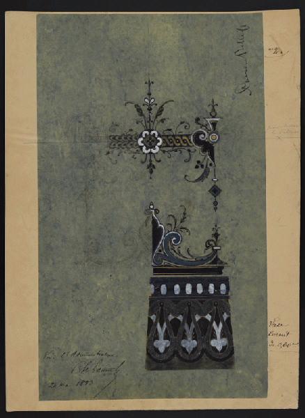 Eléments décoratifs [Vase cornet], Albert Ernest Carrier-Belleuse, 1883