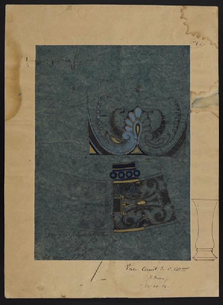Eléments décoratifs [Vase cornet], Albert Ernest Carrier-Belleuse, 1883