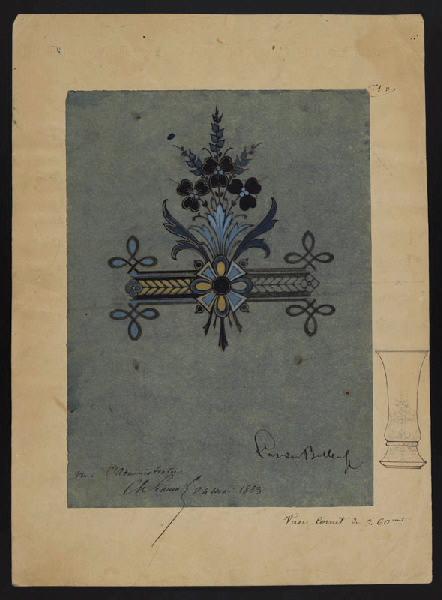 Elément décoratif [Vase cornet], Albert Ernest Carrier-Belleuse, 1883