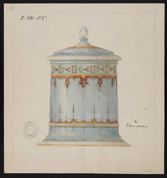 Elément de service en porcelaine pour fumeur, Horace Désiré Bieuville, 1881