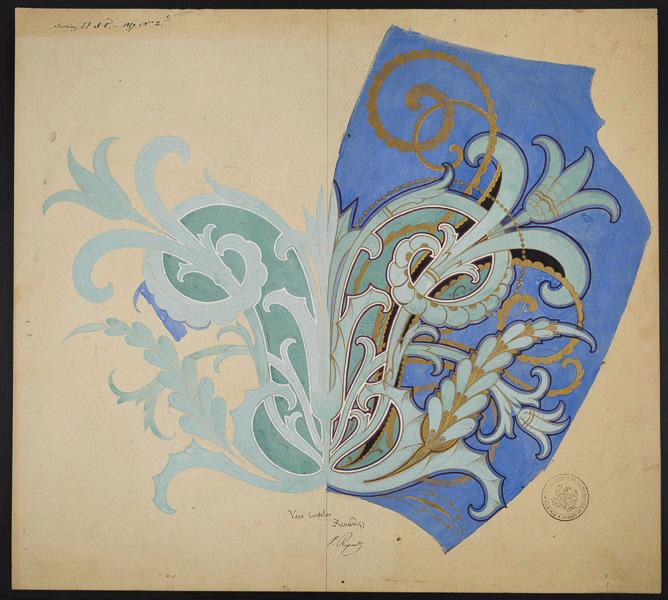 Eléments décoratifs [Vase Cordelier], Émile Renard, 1857