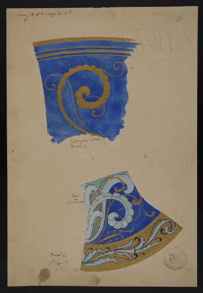 Eléments décoratifs [Vase Cordelier], Émile Renard, 1857