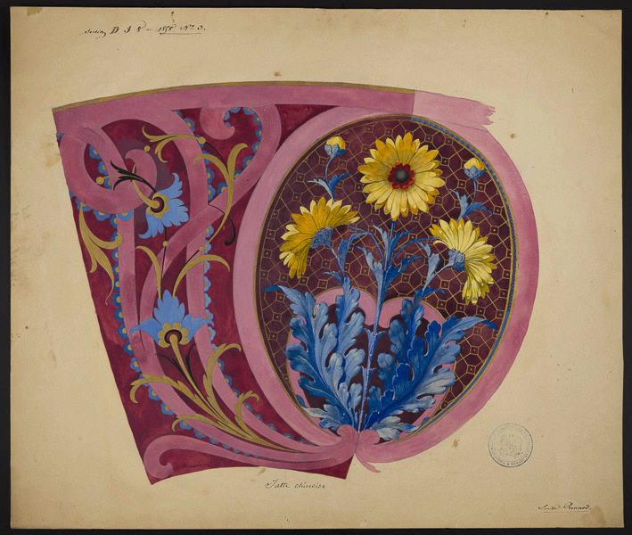 Elément décoratif [Jatte chinoise], Émile Renard, 1858