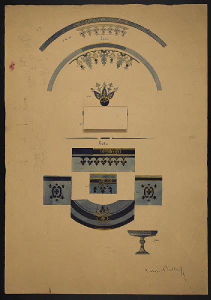 Eléments décoratifs [Coupe], Albert Ernest Carrier-Belleuse, 2e moitié 19e siècle