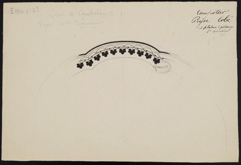Elément décoratif [Compotier du service Cymbalaire], Jeanne Leroux, 1896