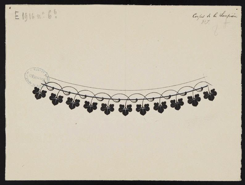 Elément décoratif [Soupière du service Cymbalaire], Jeanne Leroux, 1896