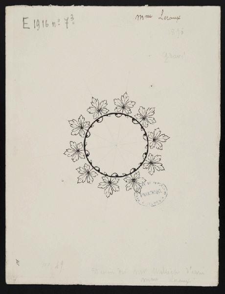 Elément décoratif [Assiette du service Cymbalaire], Jeanne Leroux, 1896