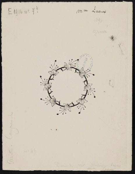 Elément décoratif [Assiette du service Cymbalaire], Jeanne Leroux, 1896