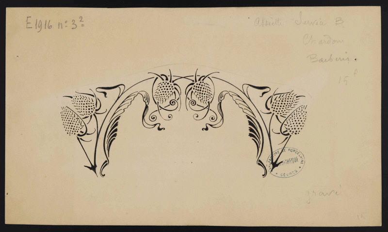 Elément décoratif [Marli d'assiette], Henri Barberis, 1897
