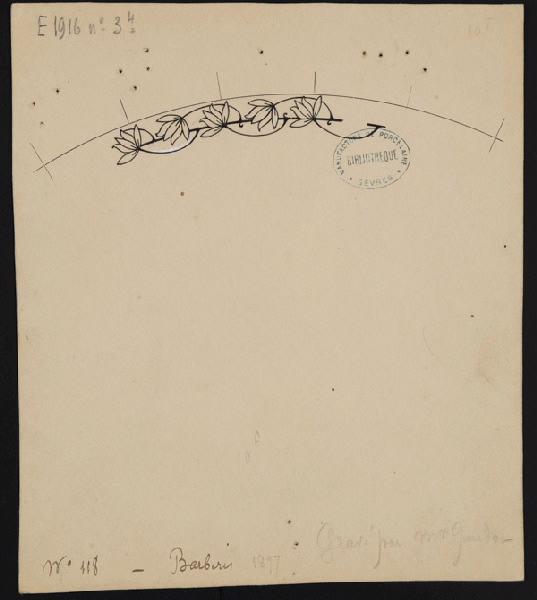 Elément décoratif [Marli d'assiette], Henri Barberis, 1897