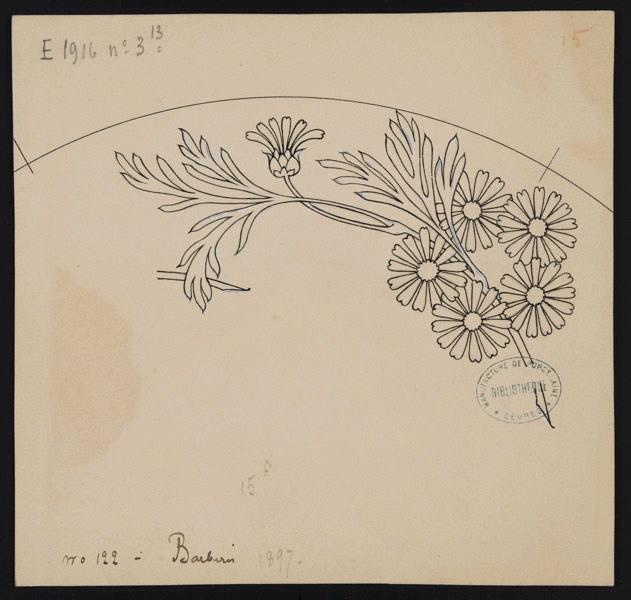Elément décoratif [Marli d'assiette], Henri Barberis, 1897