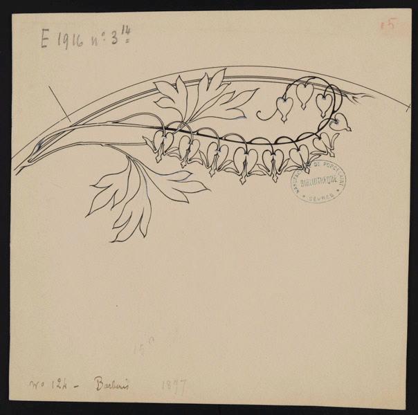 Elément décoratif [Marli d'assiette], Henri Barberis, 1897