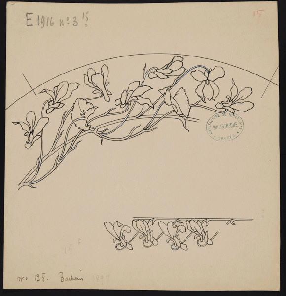 Elément décoratif [Marli d'assiette], Henri Barberis, 1897