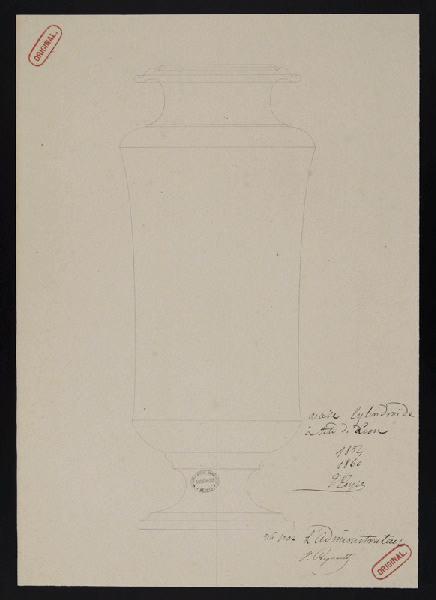 Vase cylindroïde à tête de lion, Jean-Gabriel Peyre, 1860