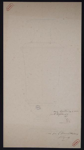 Vase cylindroïde à anses, Jean-Gabriel Peyre, 1860