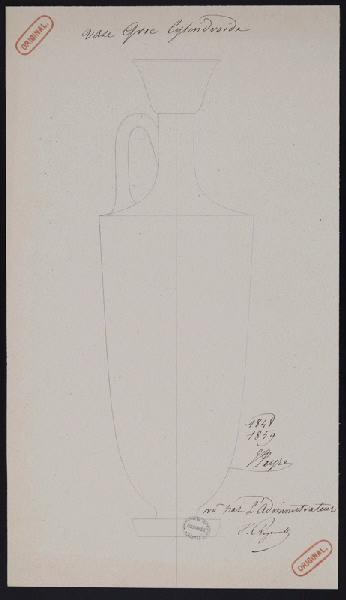 Vase grec cylindroïde, Jean-Gabriel Peyre, 1859