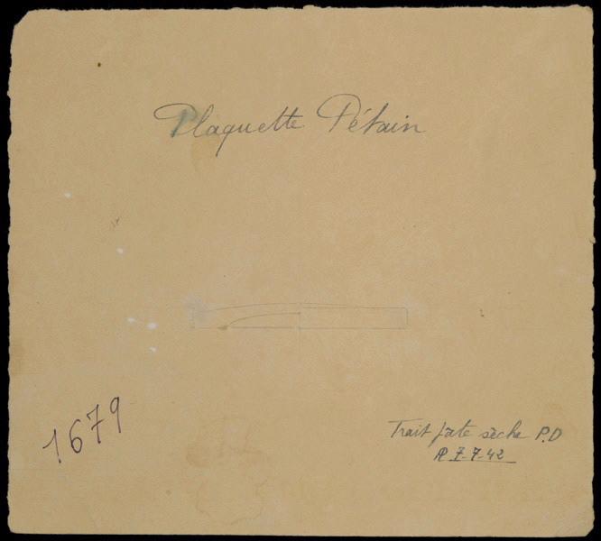 Plaquette Pétain, Manufacture de Sèvres